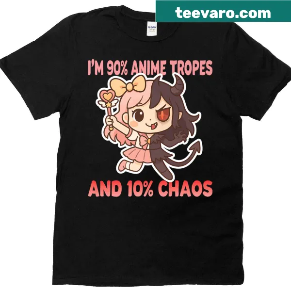 Typography design featuring 90 popular anime tropes