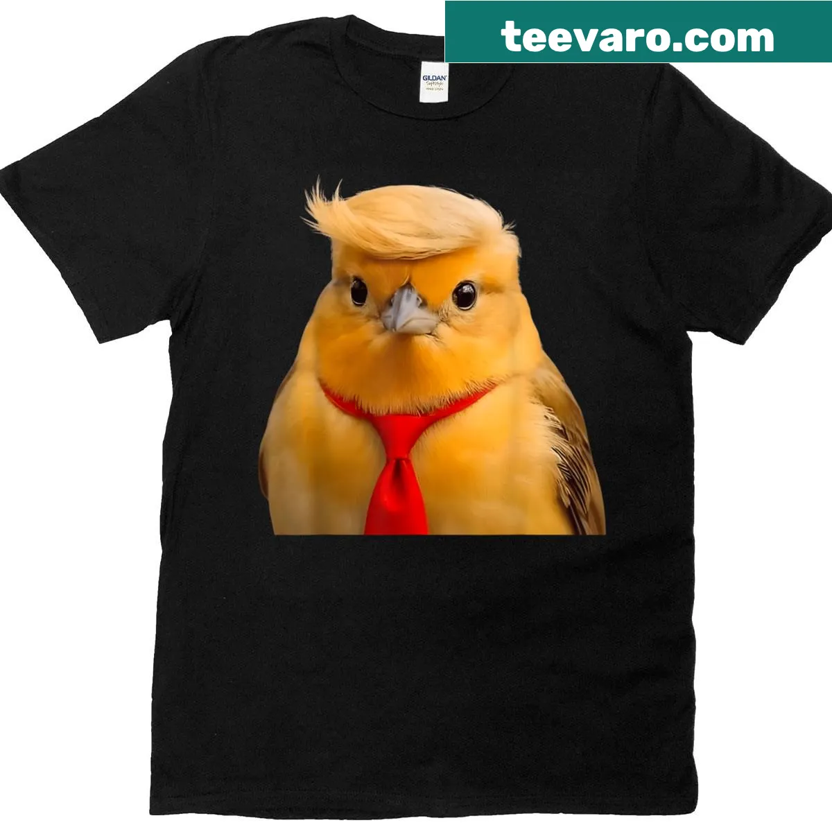Funny cartoon design featuring Bird Trump — on a men's t-shirt