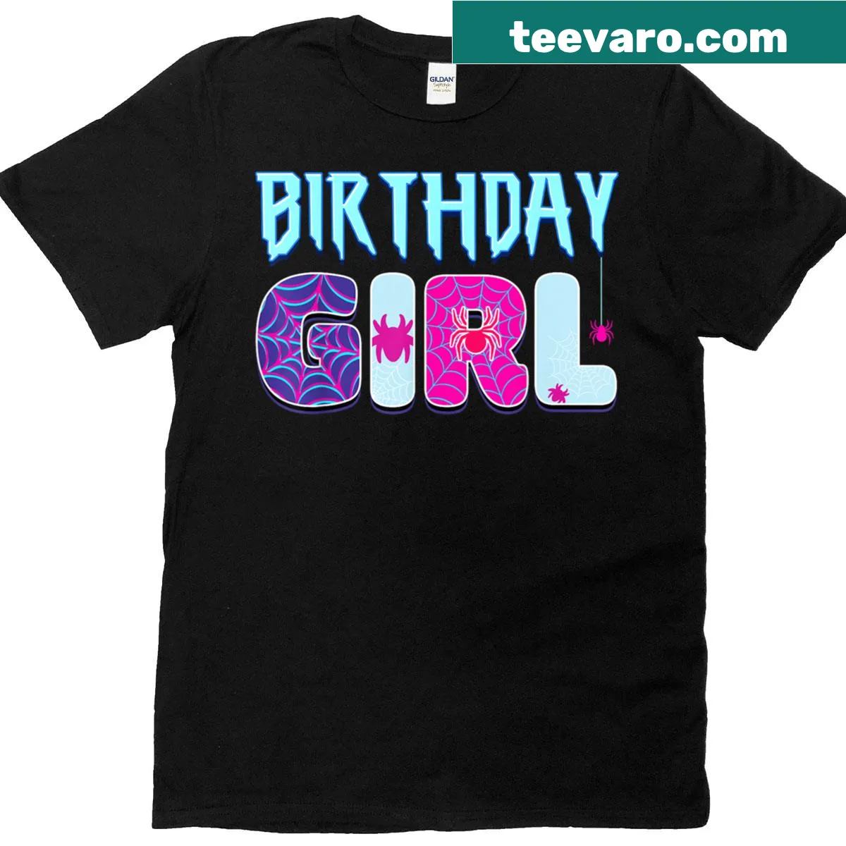 Cute spider design on a birthday t-shirt for girls — on a men's t-shirt