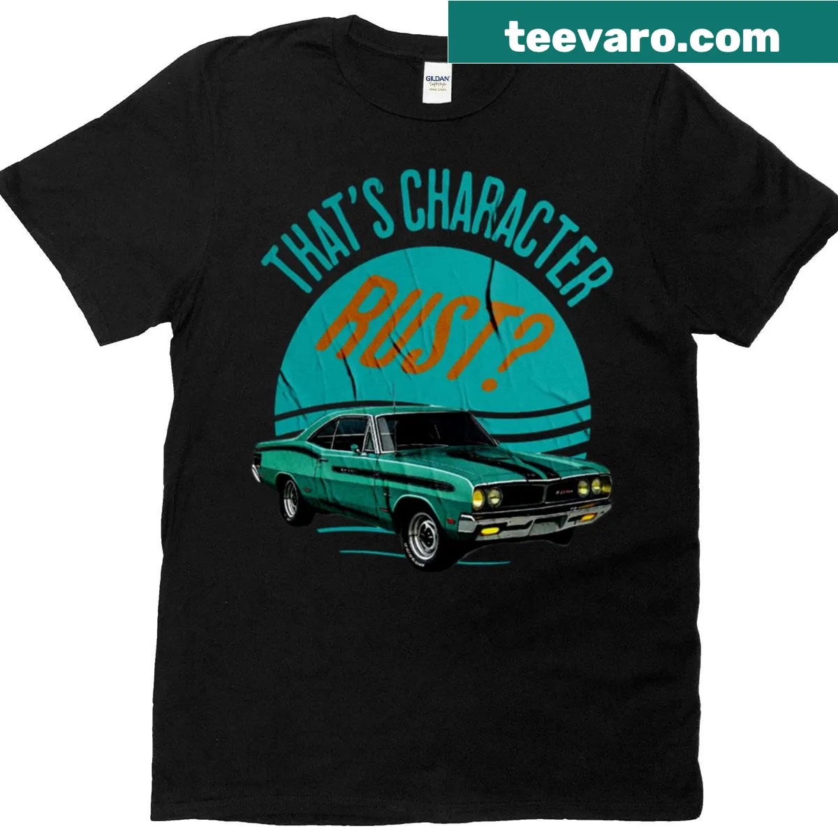 Vintage-style T-shirt featuring an old school car graphic — on a men's t-shirt
