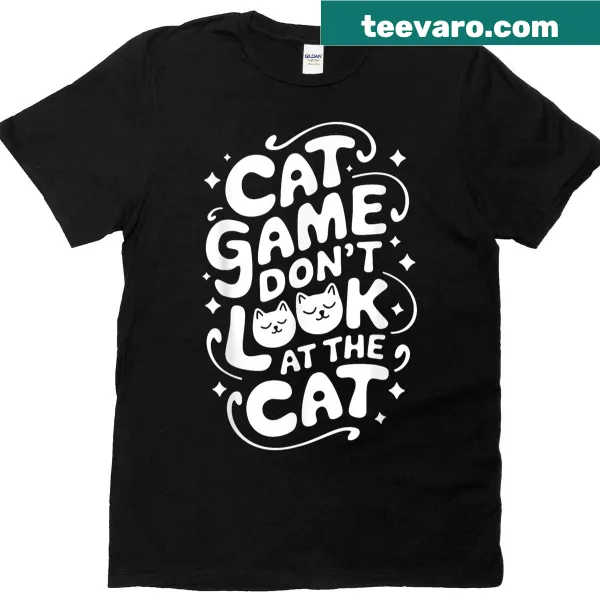 Funny T-shirt with gaming and cat-themed sayings