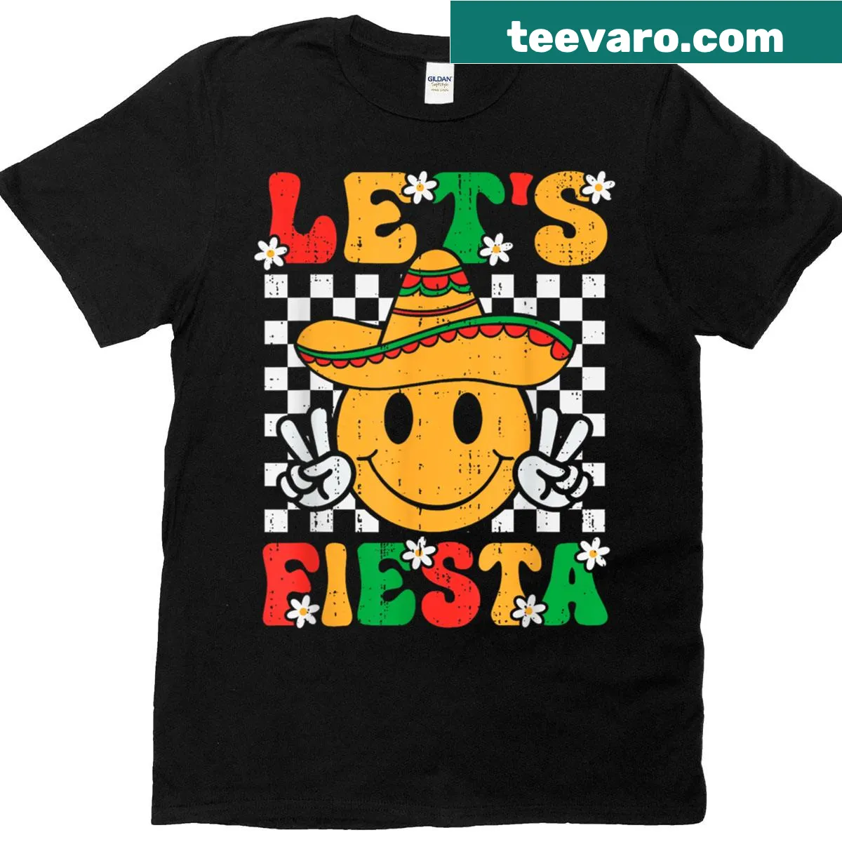 Cinco De Mayo T-shirt for teens featuring festive Mexican designs — on a men's t-shirt