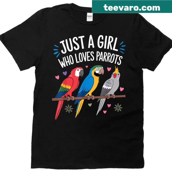 Charming T-shirt featuring parrot illustration for bird lovers