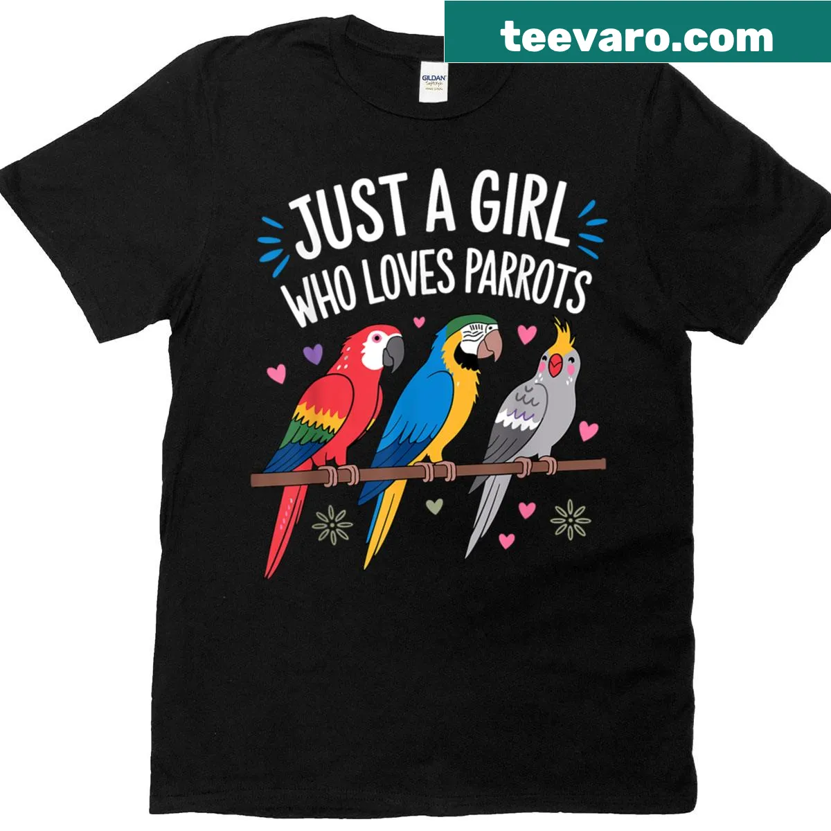 Charming T-shirt featuring parrot illustration for bird lovers — on a men's t-shirt