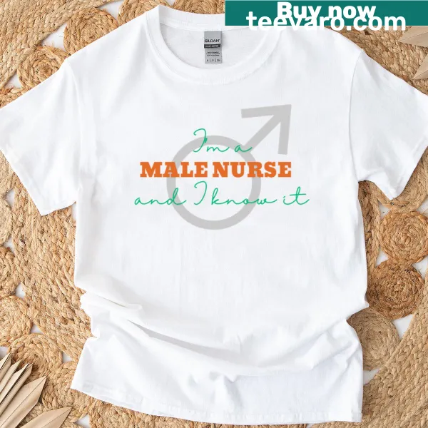 Illustrative Male Nurse T-shirt celebrating the nursing profession
