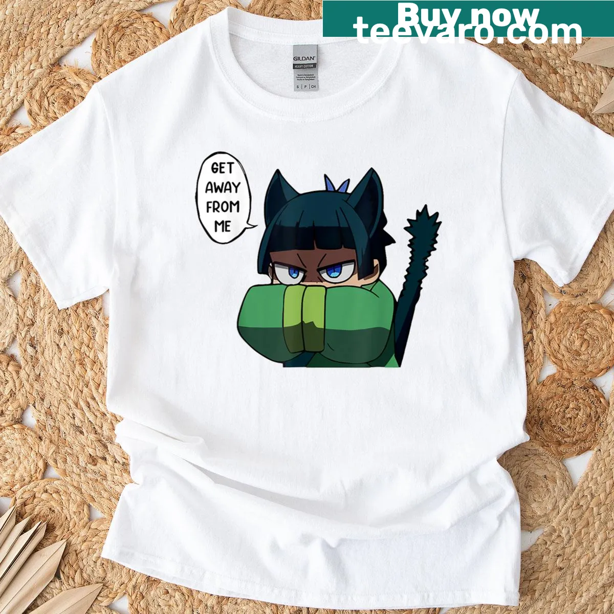 Cute anime girl illustration on a playful T-shirt inspired by apothecary themes — on a men's t-shirt