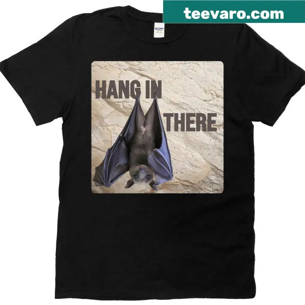 Cartoon bat hanging with encouragement text on a t-shirt