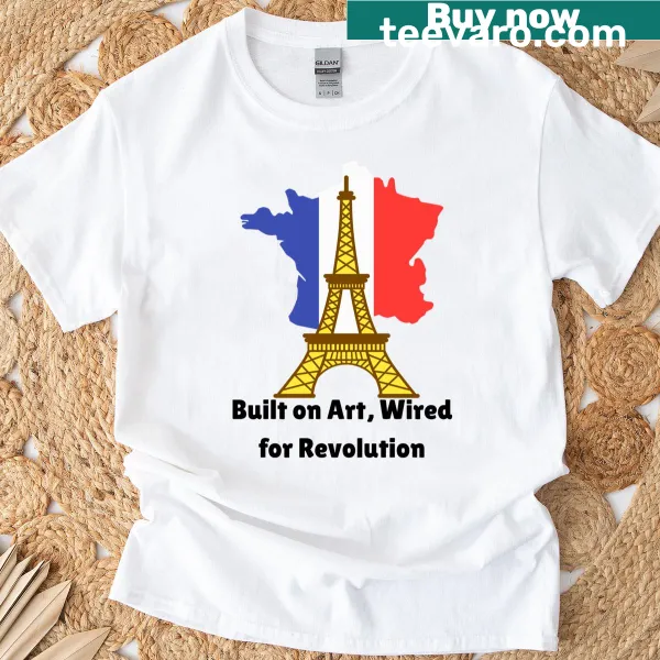 Artistic typography t-shirt representing French spirit and identity