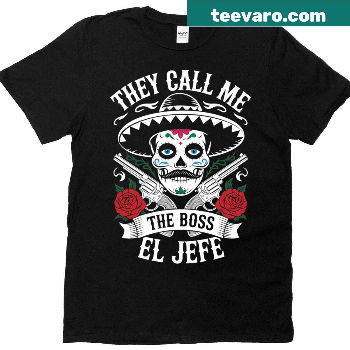 Cinco De Mayo T-shirt with humorous skull design — on a men's t-shirt