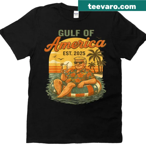 Trump Gulf Of Us America 2025 humorous graphic t-shirt