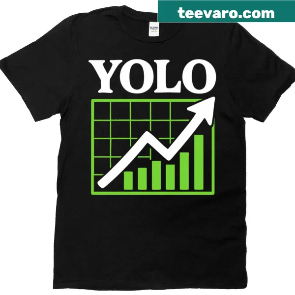 Bullish stock chart t-shirt with YOLO theme for finance enthusiasts