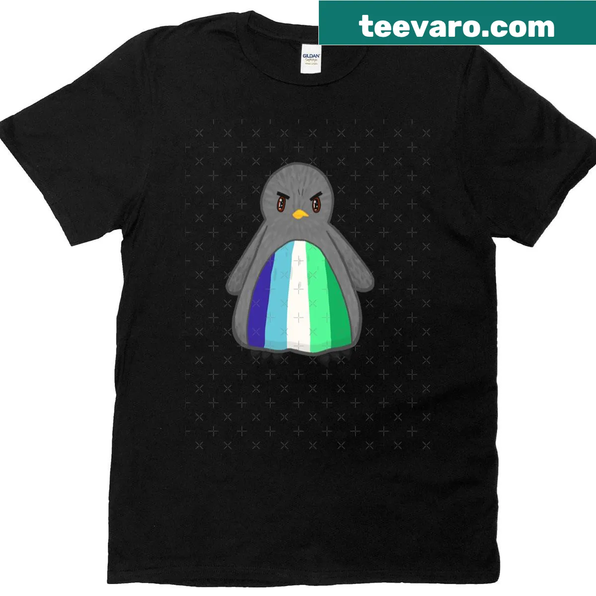 Playful penguin t-shirt for pride celebrations — on a men's t-shirt