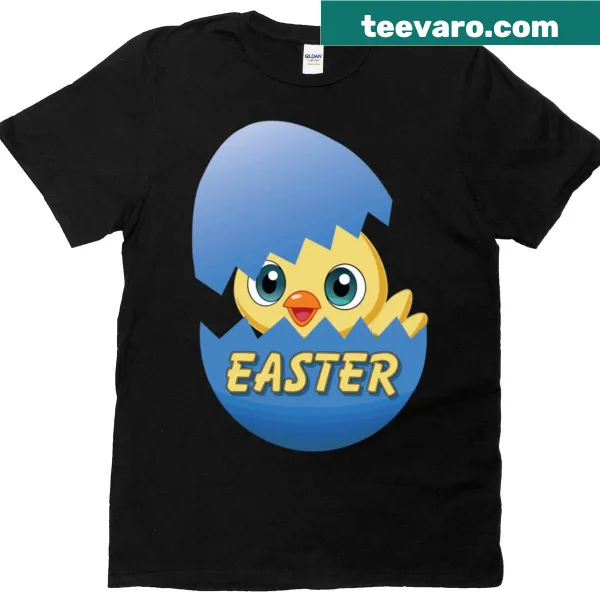 Cute Easter T-shirt with a chick and Easter text