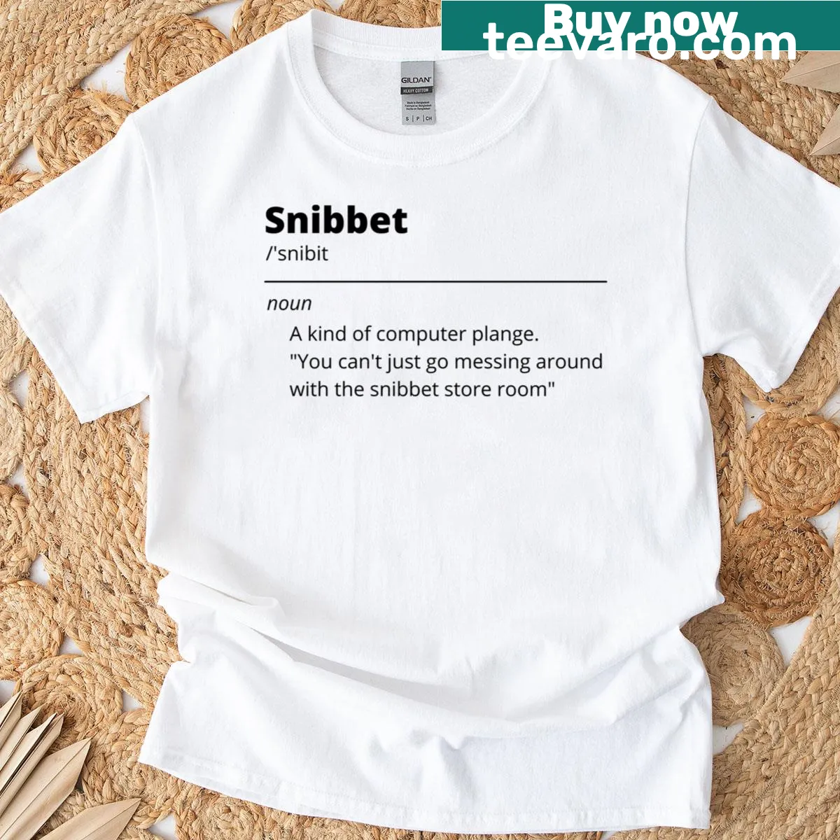 T-shirt with the definition of 'Snibbet' from the IT Crowd — on a men's t-shirt