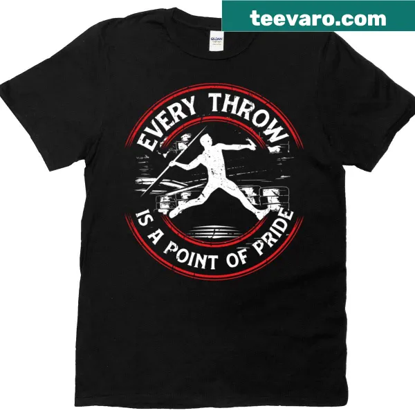 Proud javelin throw t-shirt with motivational text