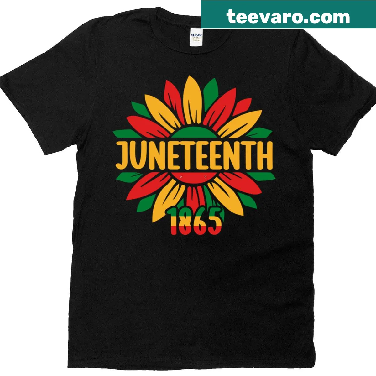 Oversized t-shirt with bold text celebrating Juneteenth Freedom — on a men's t-shirt
