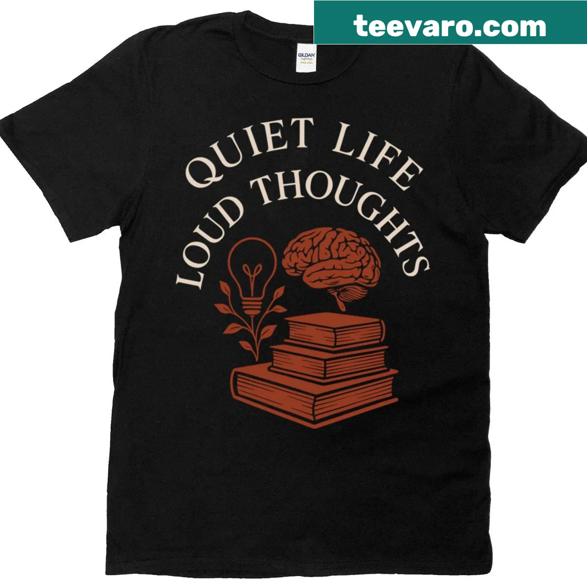 Typography t-shirt celebrating library life and reading — on a men's t-shirt