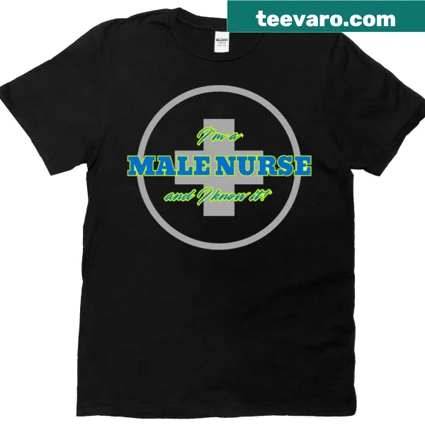 Typographic Male Nurse t-shirt celebrating the nursing profession