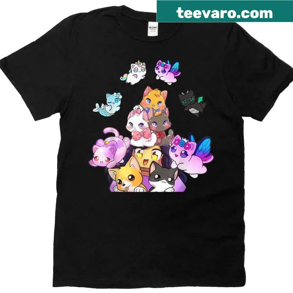 Cartoon t-shirt featuring cute cats for animal lovers