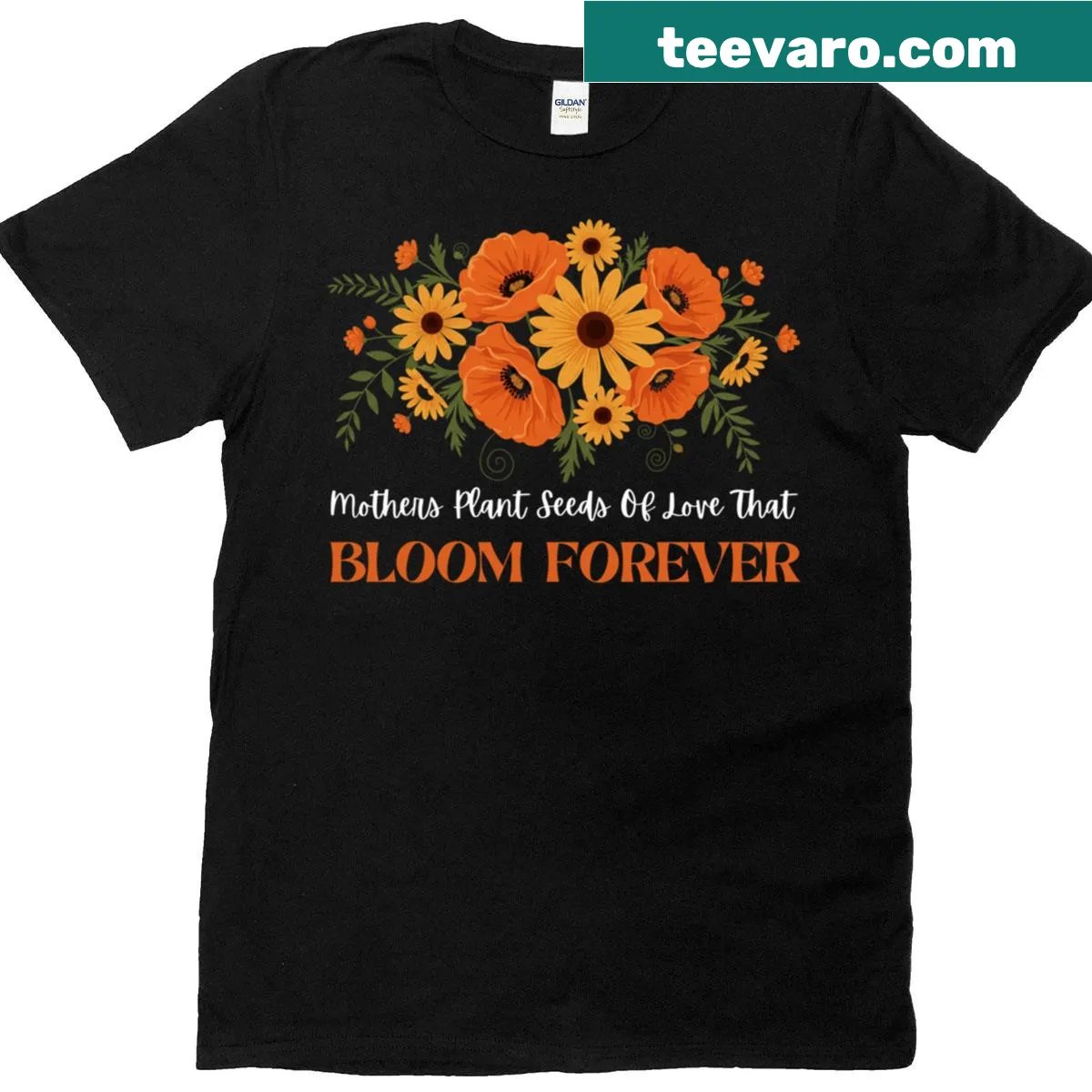 Floral quote art T-shirt honoring mothers with a heartfelt message. — on a men's t-shirt