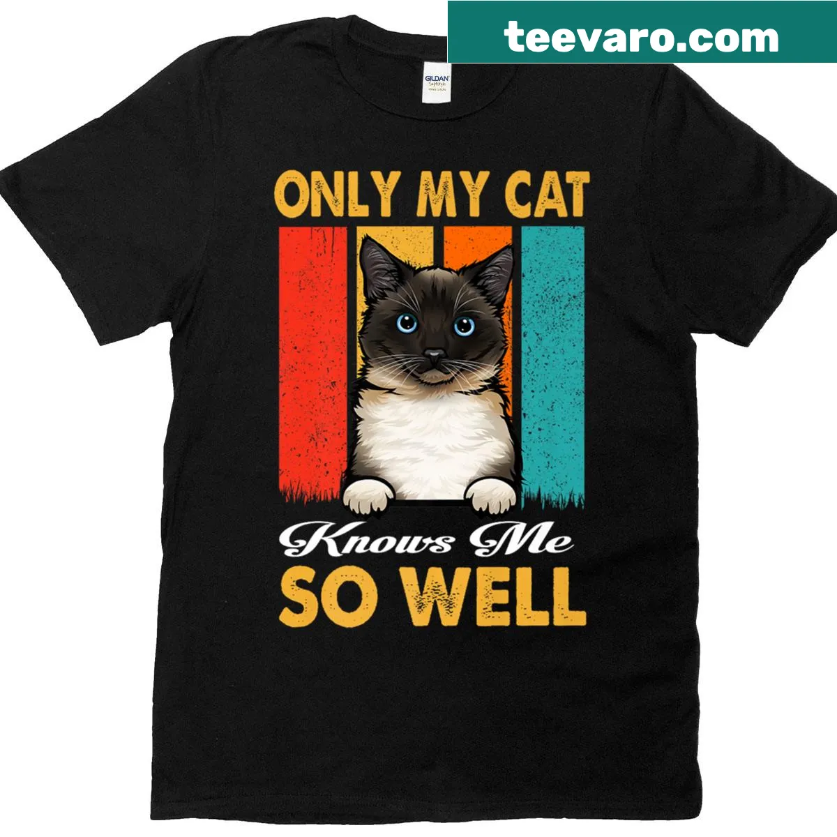 Vintage-style cat lover t-shirt featuring a heartwarming quote — on a men's t-shirt