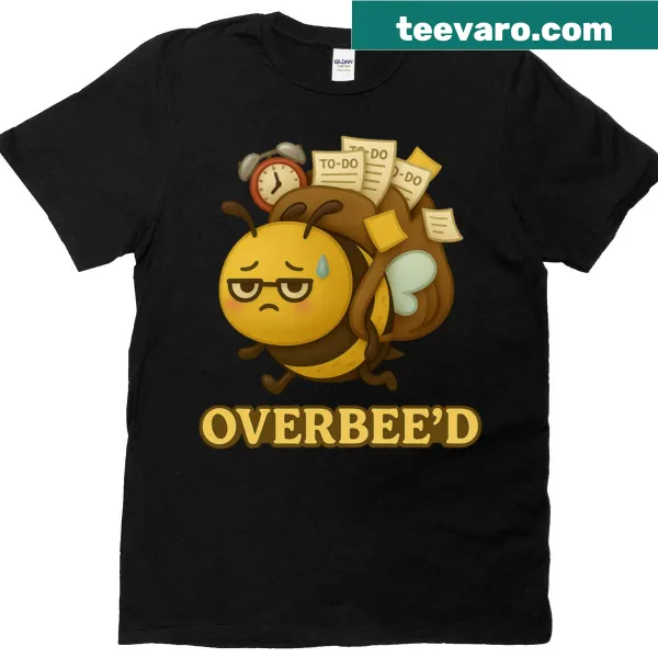 Kawaii bee graphic on oversized burnout style t-shirt