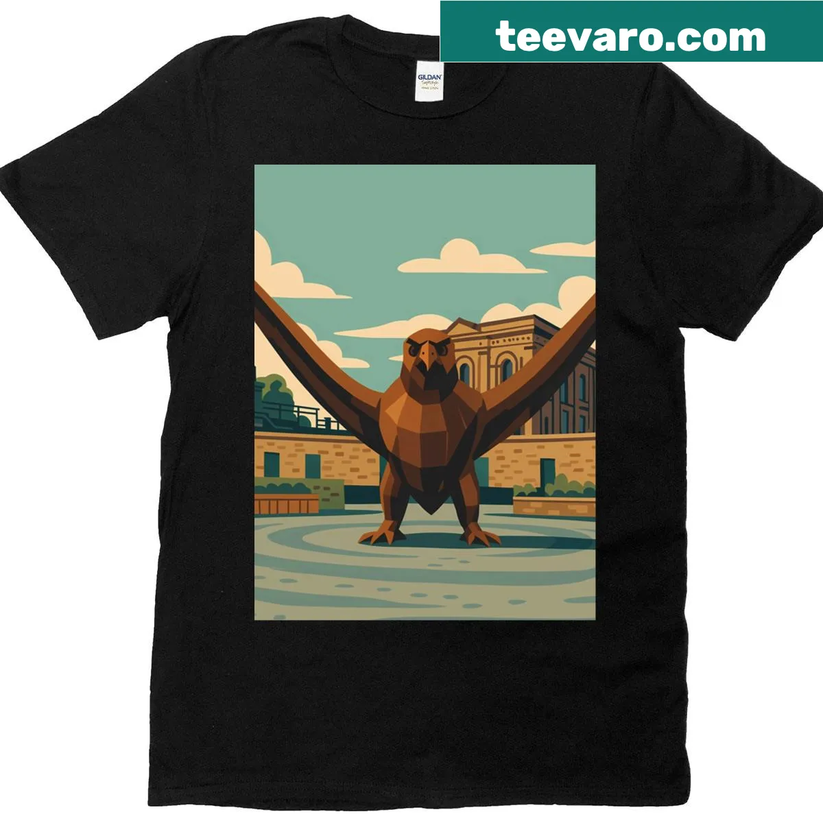 Graphic T-shirt showcasing a peregrine falcon design — on a men's t-shirt
