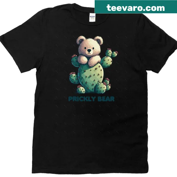 Cartoon bear graphic on an oversized t-shirt, featuring a playful design