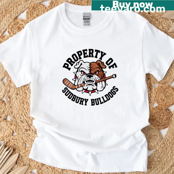 Vintage-style Bulldog graphic tee for Sudbury hockey fans