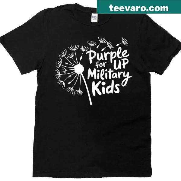 T-shirt promoting the 'Purple Up' campaign for military kids