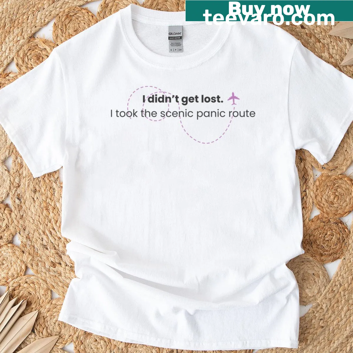 Motivational t-shirt with the phrase She Didnt Get Lost for women — on a men's t-shirt