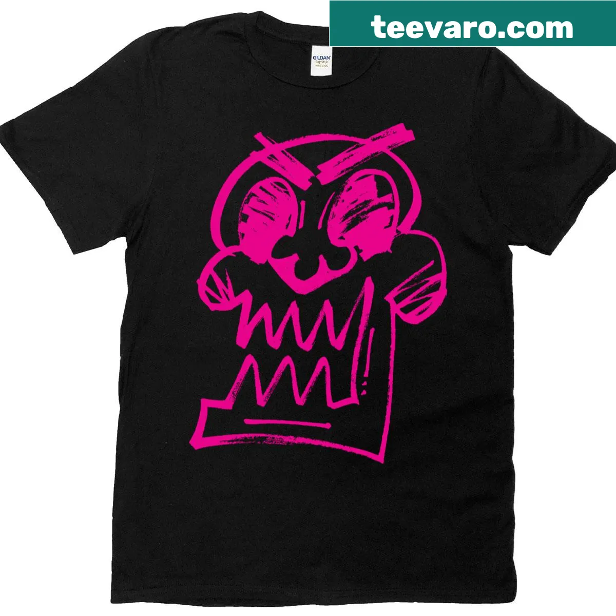 Bold skull design on an oversized t-shirt for a striking look. — on a men's t-shirt