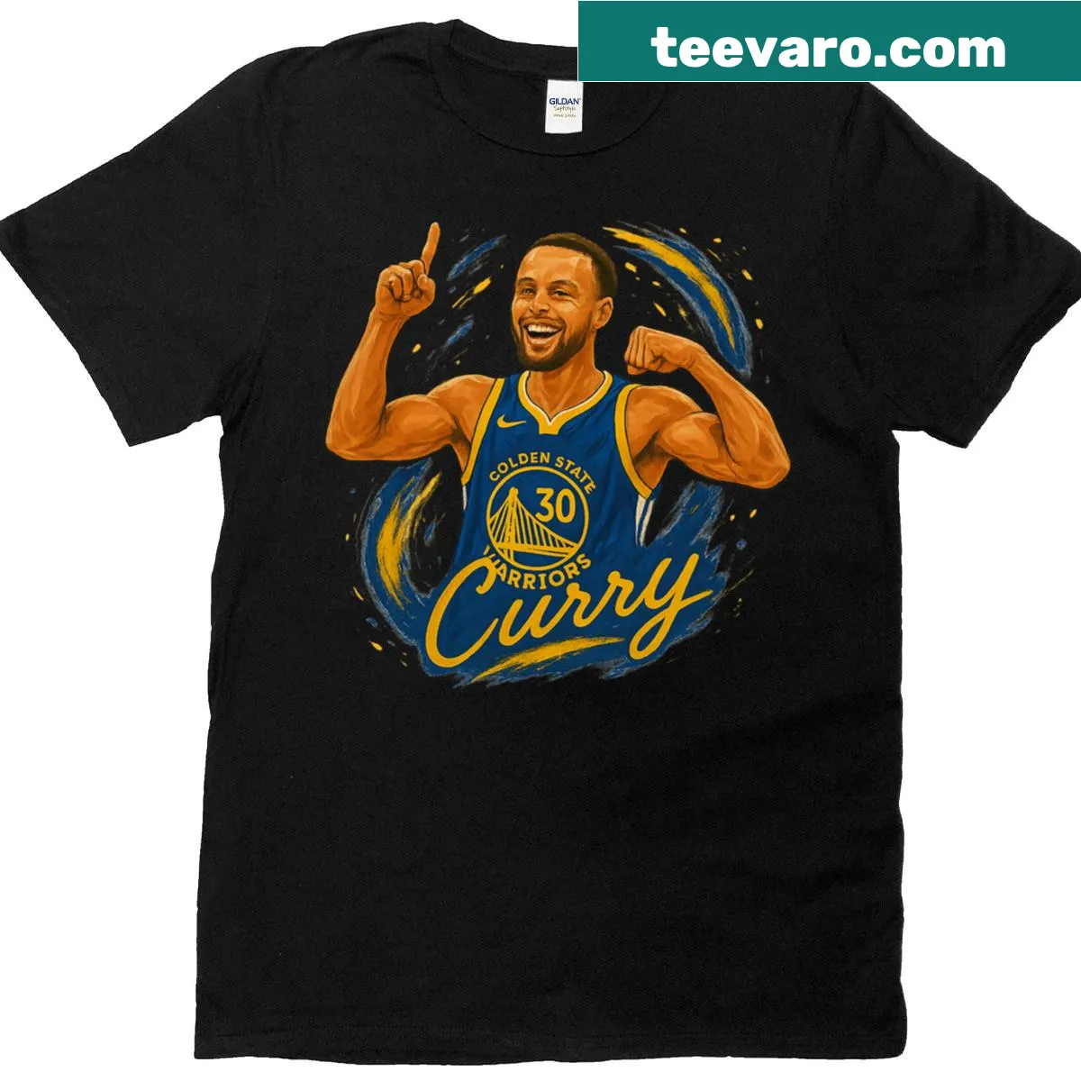 Steph Curry basketball tribute oversized t-shirt — on a men's t-shirt