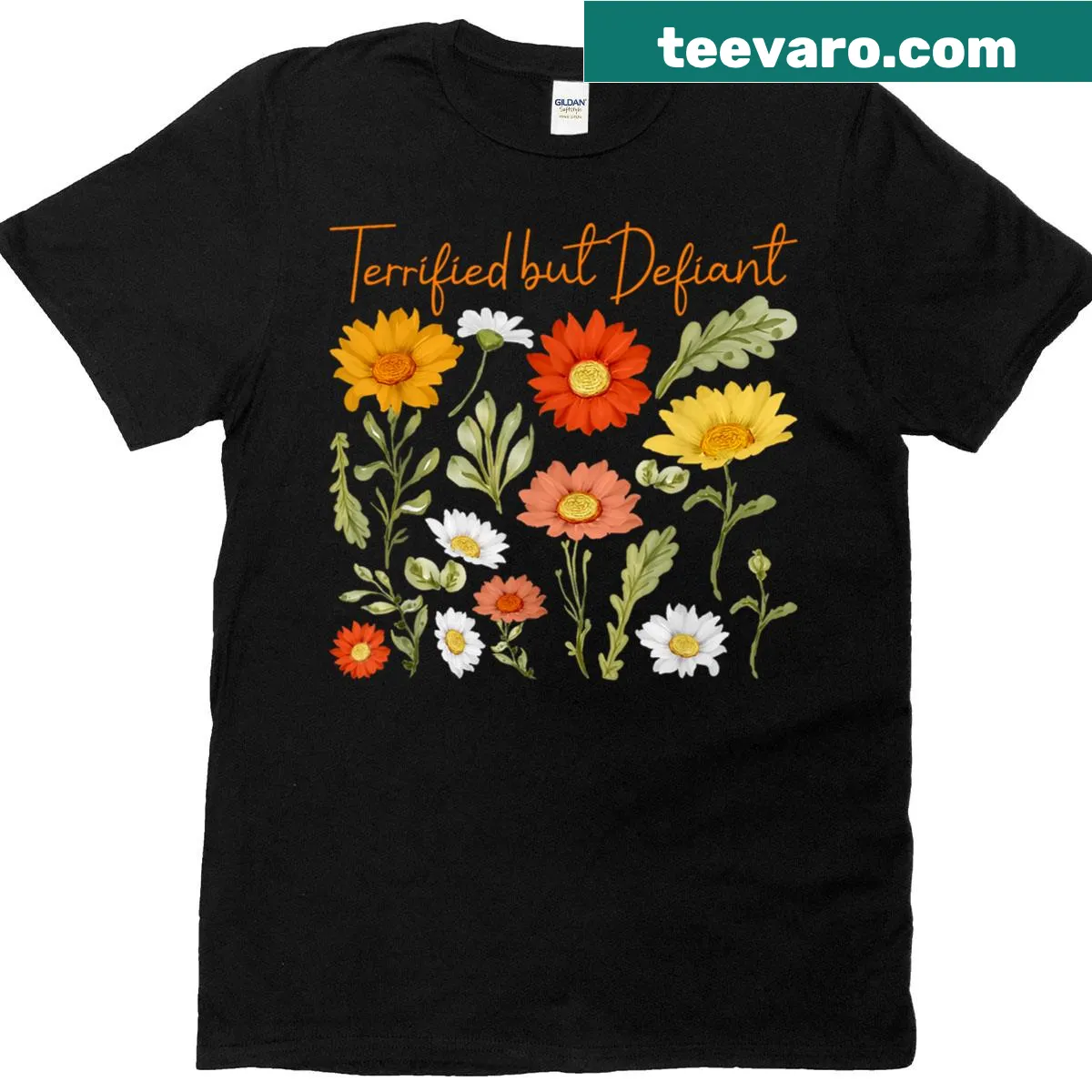 Boho floral design with subtle anti-Trump message on t-shirt. — on a men's t-shirt