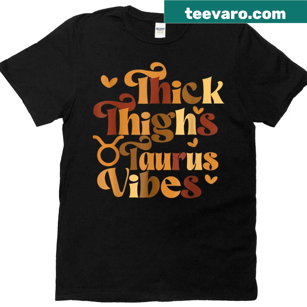 Playful Taurus vibes t-shirt celebrating body positivity. — on a men's t-shirt