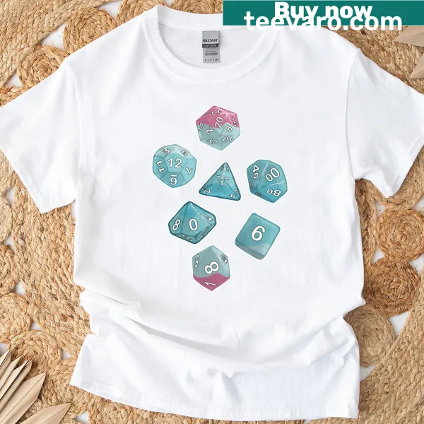 Dice-themed design on a transmasc t-shirt