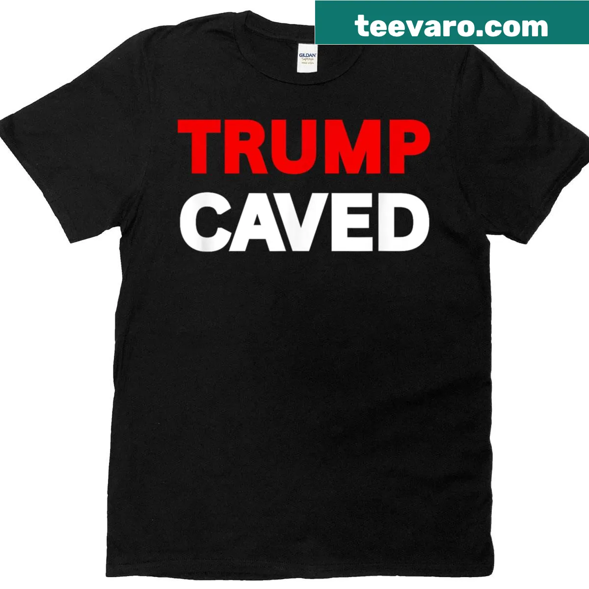 Sarcastic T-shirt with bold text about Trump and tariffs. — on a men's t-shirt