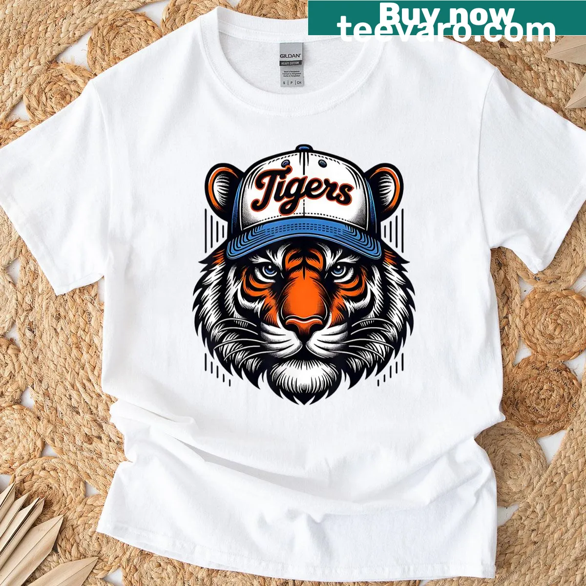Vintage Detroit name graphic on a casual t-shirt for all ages — on a men's t-shirt
