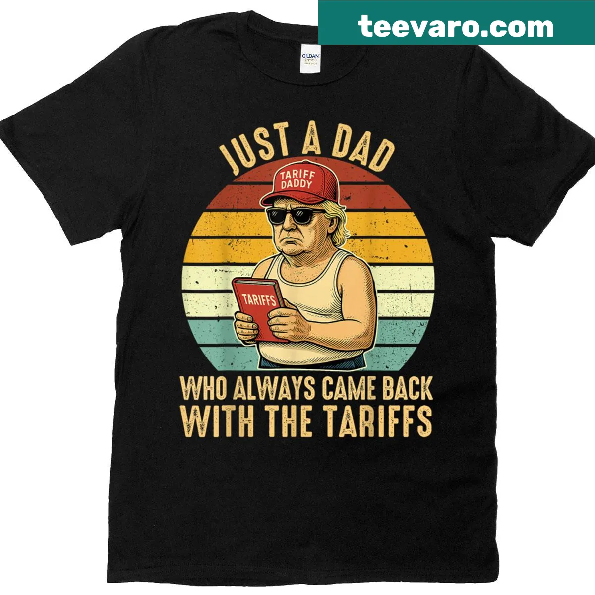 Funny Father's Day T-shirt with tariff-related graphic — on a men's t-shirt