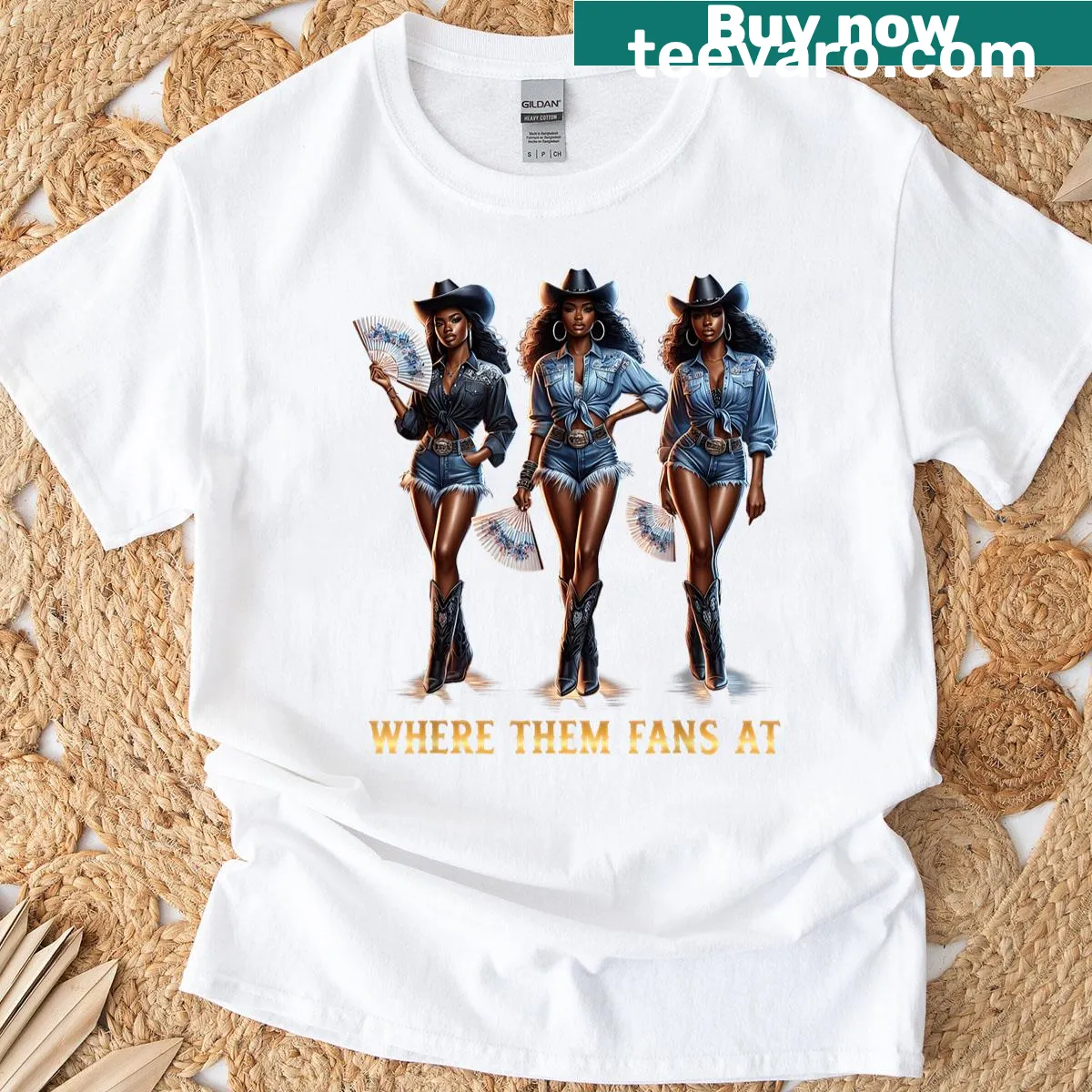 Melanin cowgirl-themed graphic t-shirt with empowering text — on a men's t-shirt