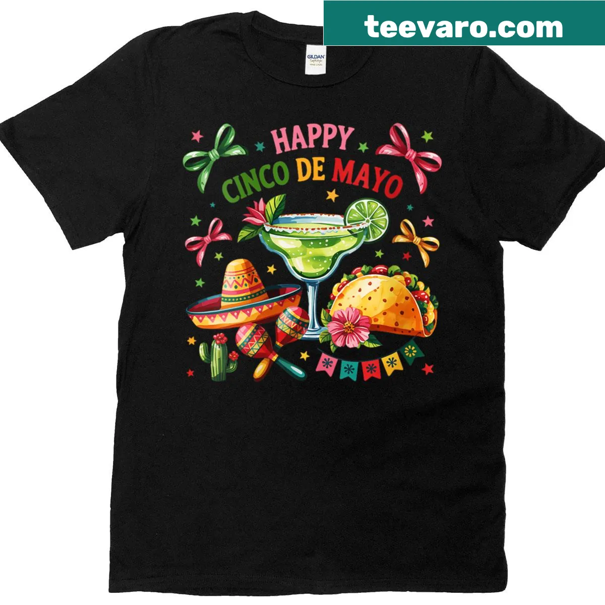 Cinco De Mayo fiesta themed T-shirt for celebration — on a men's t-shirt