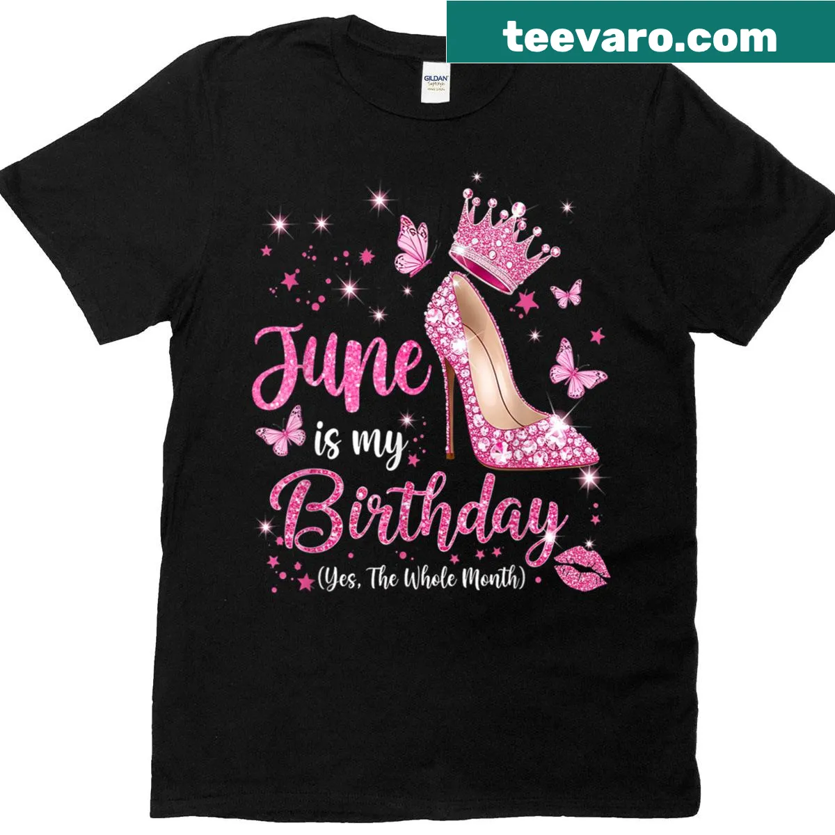 Birthday Queen t-shirt for women with playful typography — on a men's t-shirt