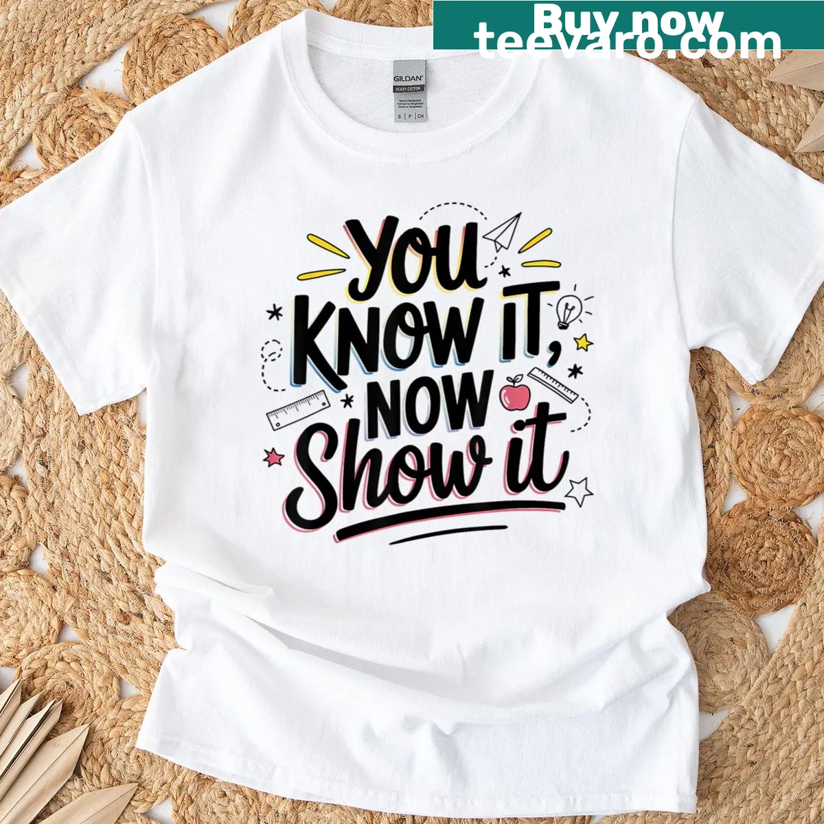 Funny teacher T-shirt for testing day with a catchy phrase — on a men's t-shirt