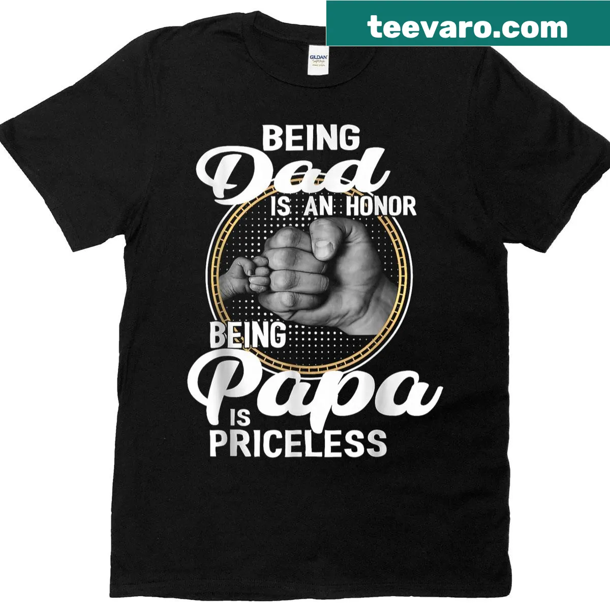 Father's Day t-shirt with heartfelt typography about being Dad and Papa — on a men's t-shirt
