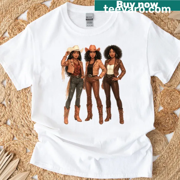 Vintage-style T-shirt celebrating African American cowgirls and rodeo culture