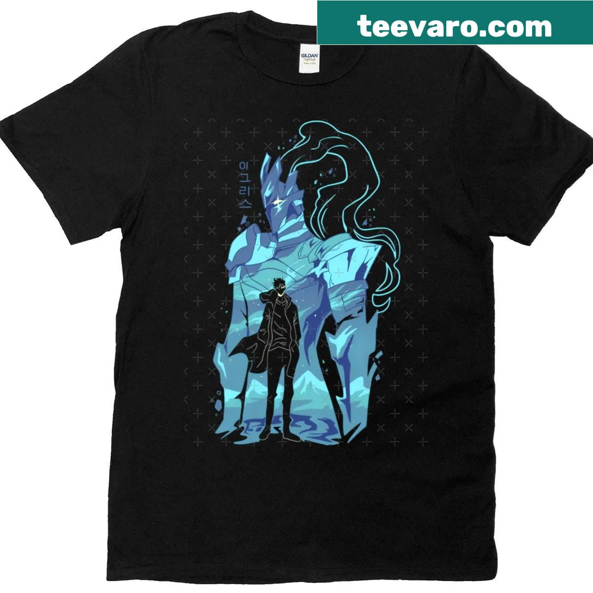 Minimalist t-shirt with the phrase 'Blue Shadow' in elegant typography — on a men's t-shirt
