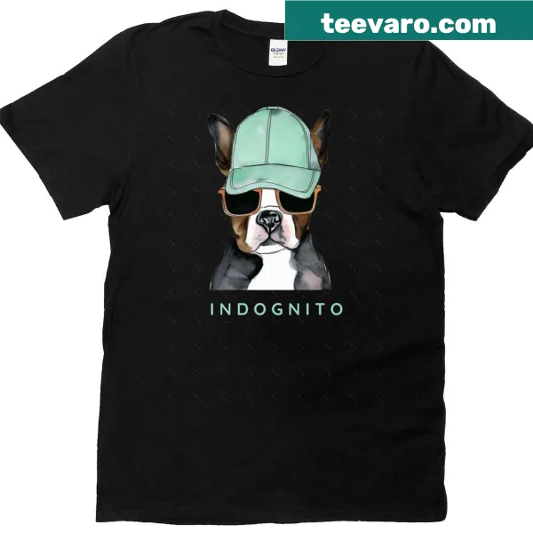 Oversized t-shirt featuring a playful Boston Terrier in disguise