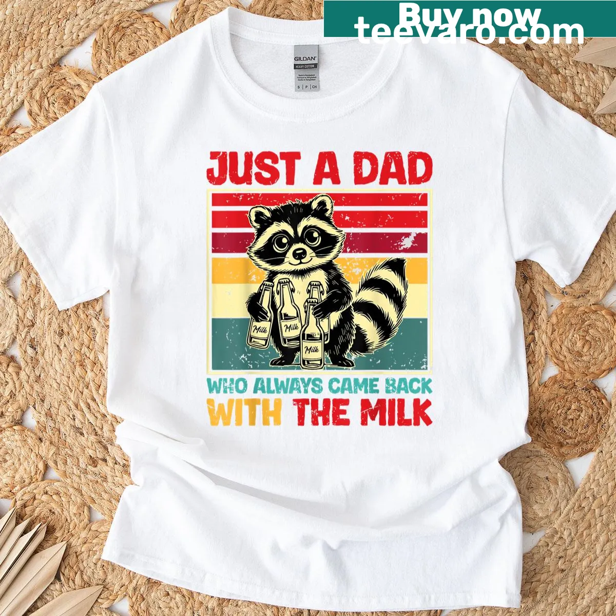 T-shirt with the humorous quote 'Came Back With The Milk.' — on a men's t-shirt