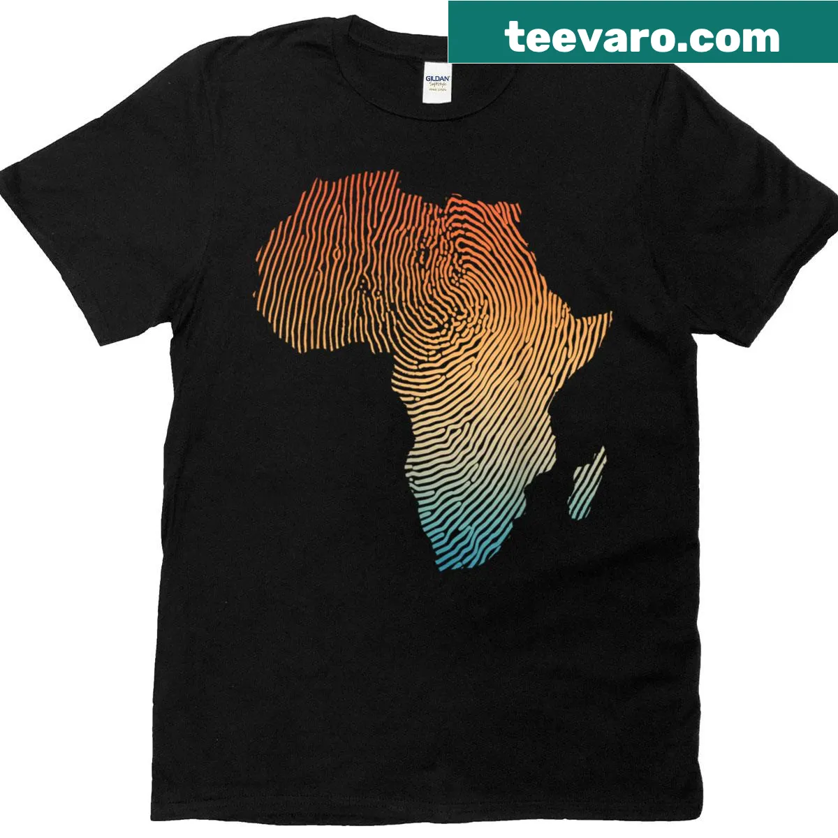 Artistic Africa map illustration T-shirt suitable for men and women — on a men's t-shirt