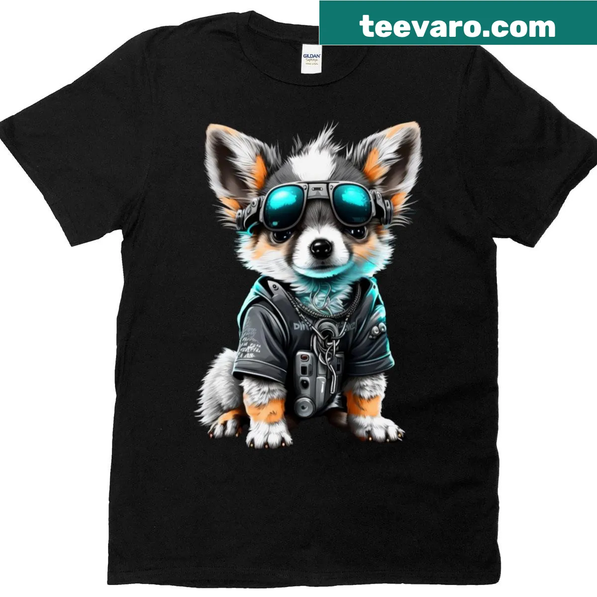 T-shirt featuring cute puppy art graphic for dog lovers — on a men's t-shirt